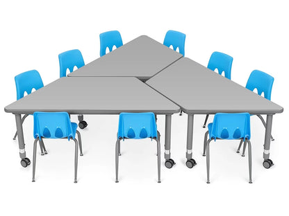 Flex-Space Mobile Trapezoid Table - Gray - US 7240