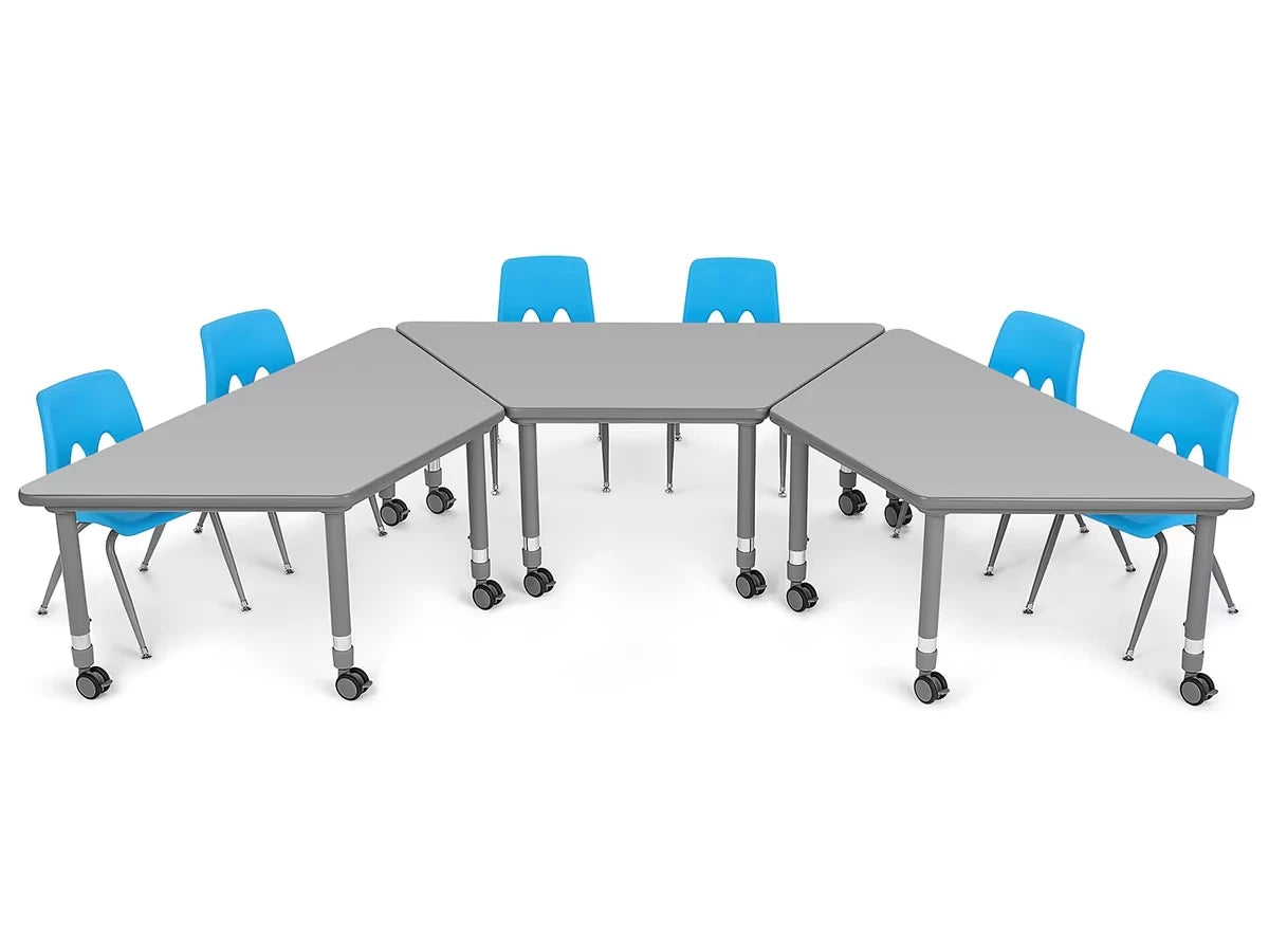 Flex-Space Mobile Trapezoid Table - Gray - US 7240