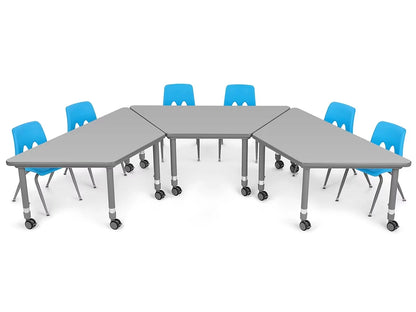 Flex-Space Mobile Trapezoid Table - Gray - US 7240