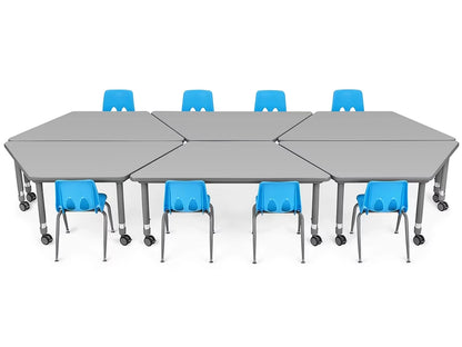 Flex-Space Mobile Trapezoid Table - Gray - US 7240