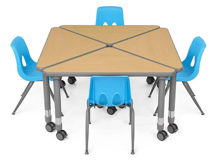Flex-Space Mobile Triangular Student Desk - Maple - US 6172