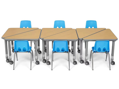 Flex-Space Mobile Triangular Student Desk - Maple - US 6172