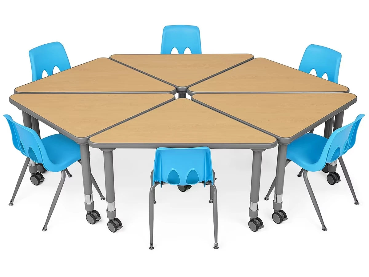 Flex-Space Mobile Triangular Student Desk - Maple - US 6172