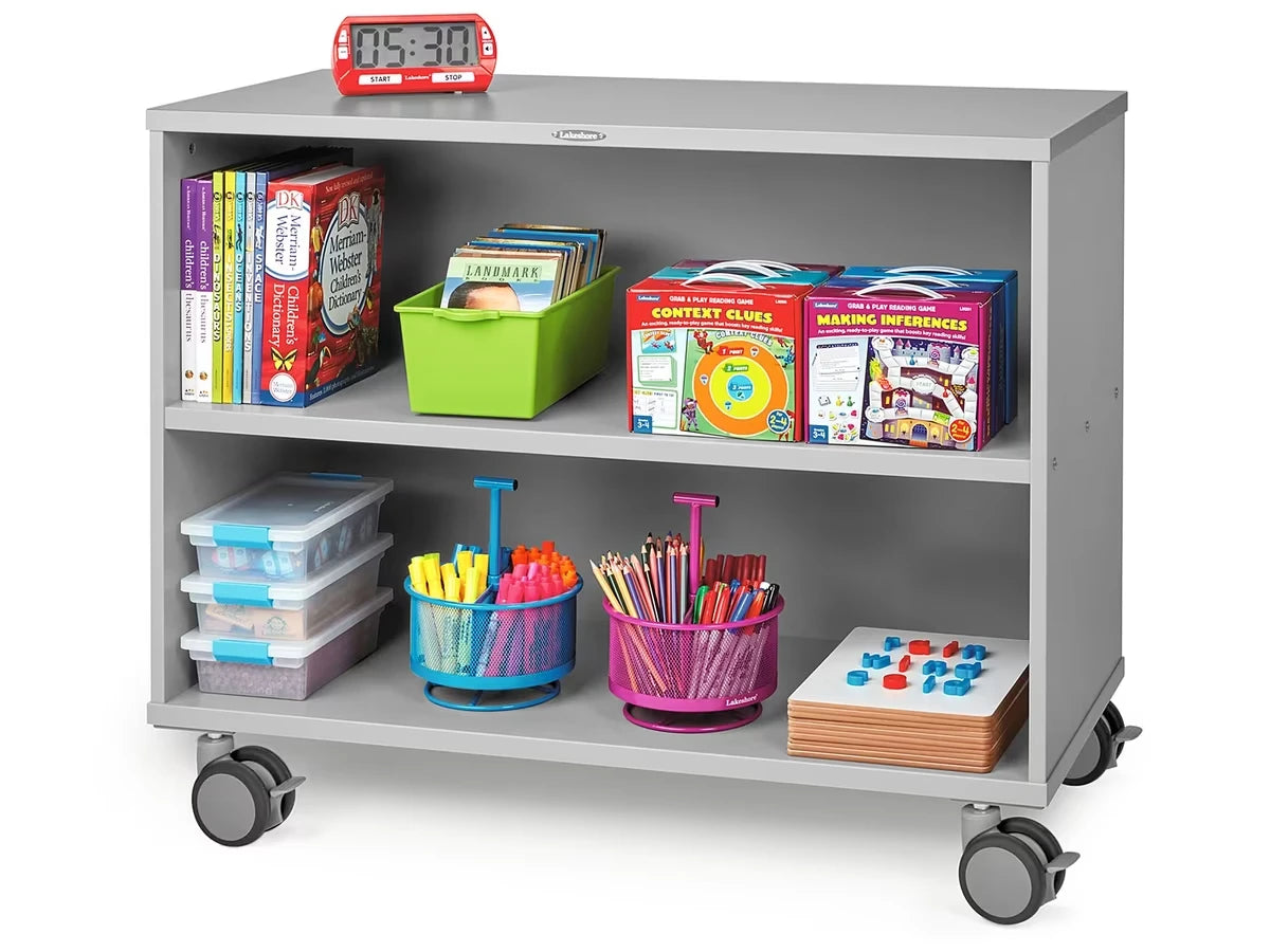 Flex-Space Mobile 2-Shelf All-Purpose Storage Unit - Gray - US 7691