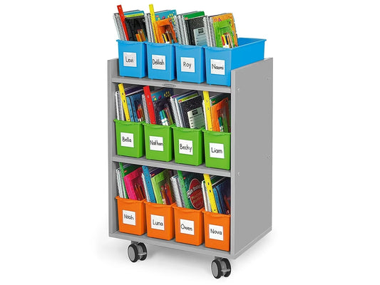 Flex-Space Mobile Storage Bin Center for 12 Students - Gray - US 3148