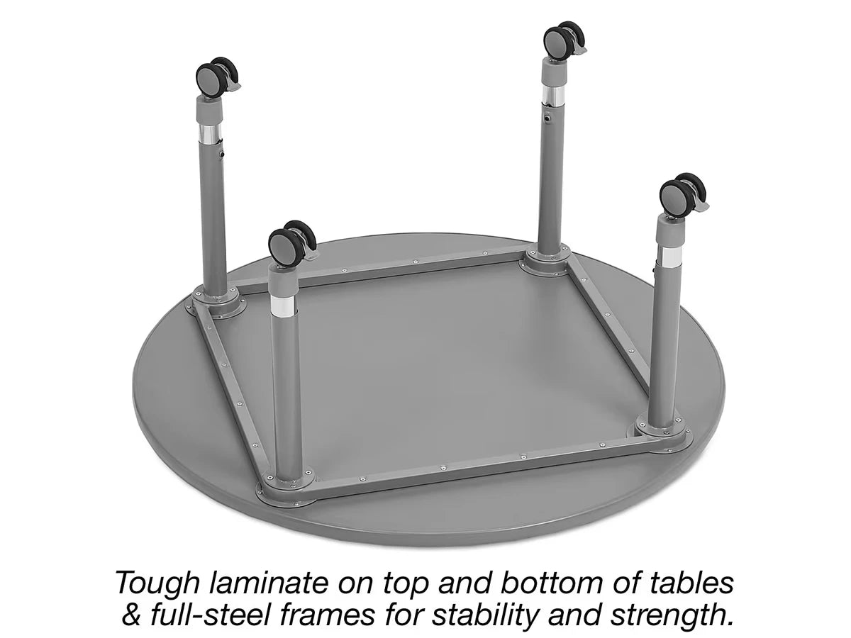 Flex-Space Mobile Round Tables - Gray - US 6205