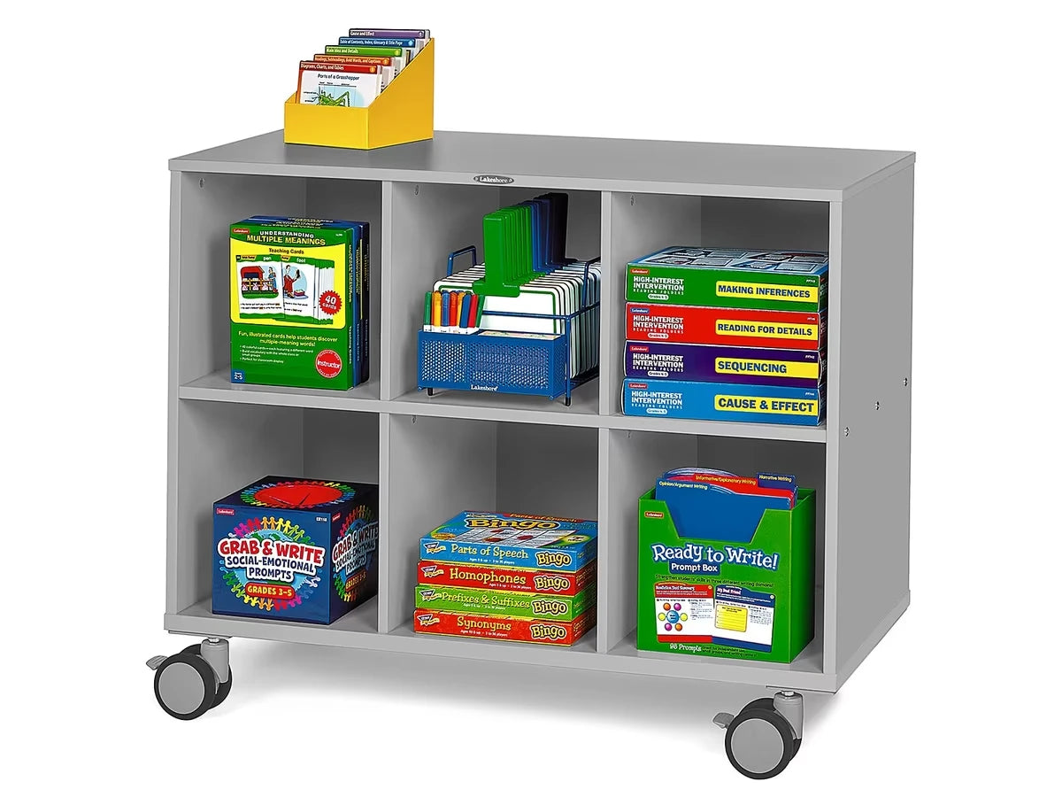 Flex-Space Mobile 6-Cubby Storage Unit - Gray - US 8605
