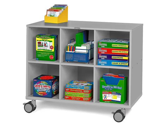 Flex-Space Mobile 6-Cubby Storage Unit - Gray - US 8605