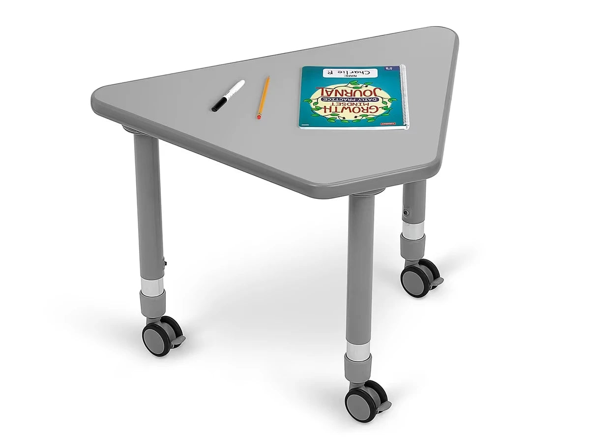 Flex-Space Mobile Wedge Student Desk - Gray - US 2697