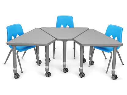 Flex-Space Mobile Wedge Student Desk - Gray - US 2697
