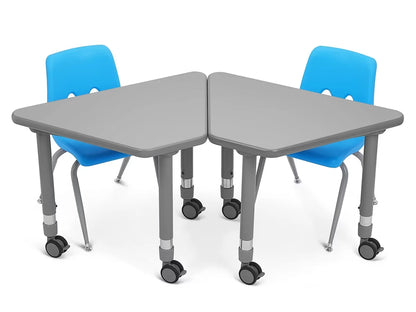 Flex-Space Mobile Wedge Student Desk - Gray - US 2697