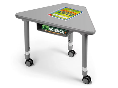 Flex-Space Mobile Wedge Student Desk with Book Box - Gray - US 5789
