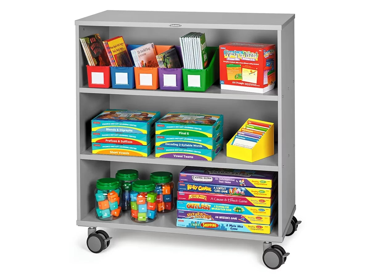 Flex-Space Mobile 3-Shelf All-Purpose Storage Unit - Gray - US 4691