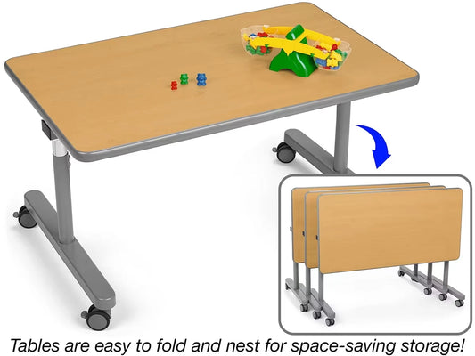 Flex-Space Mobile Flip & Nest Tables - Maple - US 1472