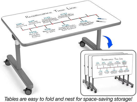 Flex-Space Mobile Flip & Nest Write &  Wipe Tables - US 1478