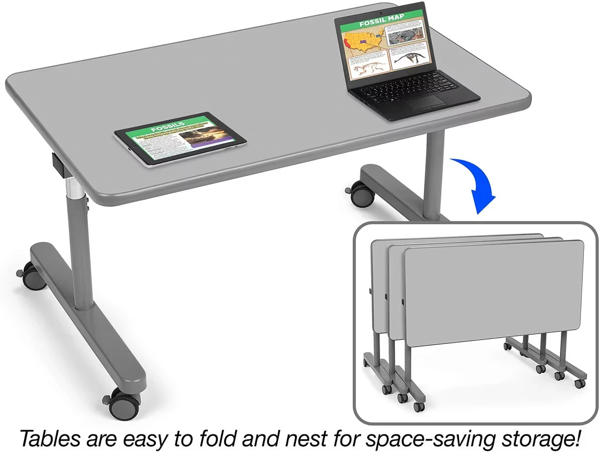 Flex-Space Mobile Flip & Nest Tables - Gray - US 5419