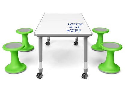 Flex-Space Write & Wipe Table & Wobble Chairs Bundle - US 3341