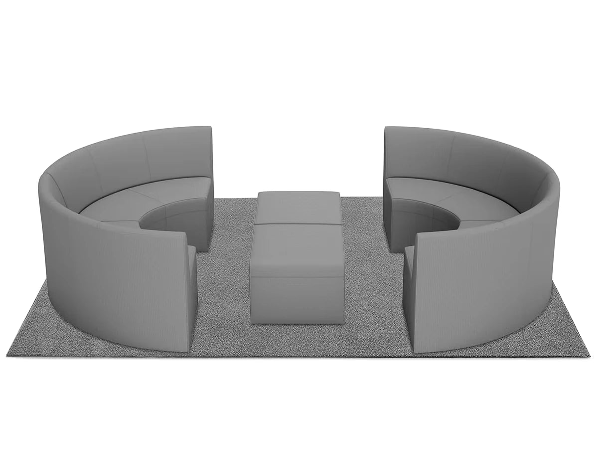 Modern Edge Curved Couch Gathering Zone - US 9536