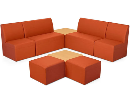 Modern Edge Couch & Powered Table Community Zone - US 5725
