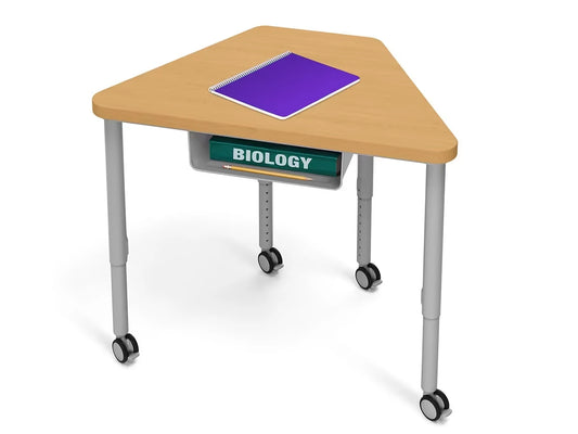 Modern Edge Mobile Trapezoid Student Desk with Book Box - US 1572