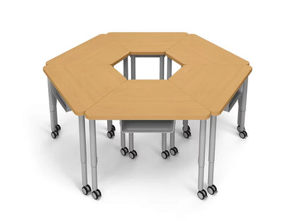 Modern Edge Mobile Trapezoid Student Desk with Book Box - US 1572