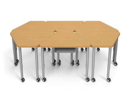 Modern Edge Mobile Trapezoid Student Desk with Book Box - US 1572