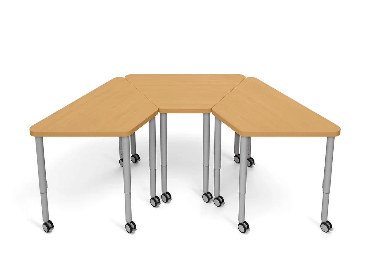 Modern Edge Mobile Trapezoid Student Desk with Book Box - US 1572