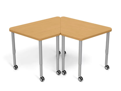 Modern Edge Mobile Trapezoid Student Desk with Book Box - US 1572