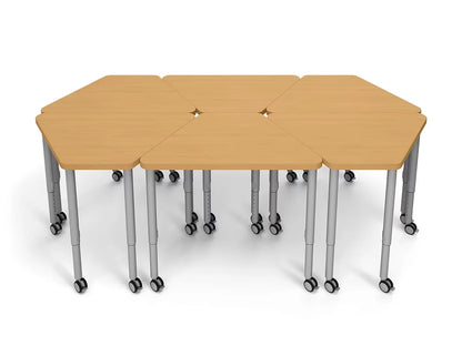 Modern Edge Mobile Trapezoid Student Desk - US 2244