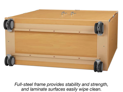 Flex-Space Mobile 3-Shelf Locking Storage Cabinet - Maple - US 7024
