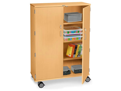 Flex-Space Mobile 4-Shelf Locking Storage Cabinet - Maple - US 2300