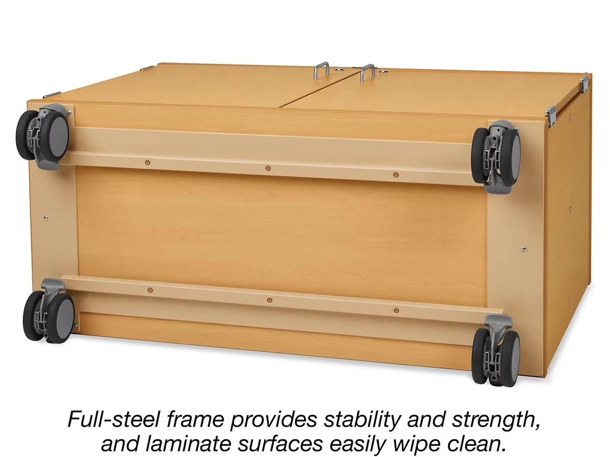 Flex-Space Mobile 2-Shelf Locking Storage Cabinet - Maple - US 5729