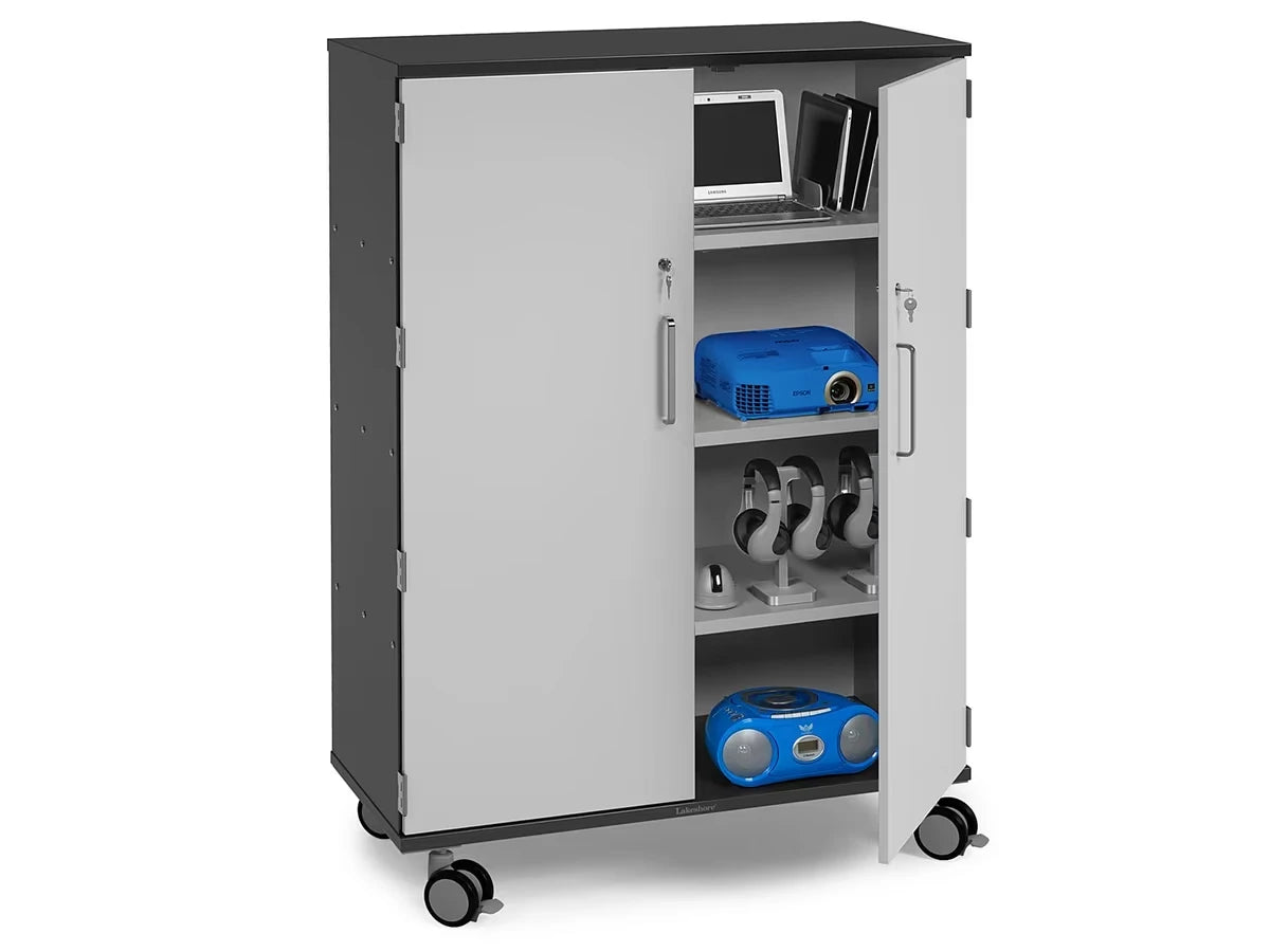 Modern Edge Mobile 4-Shelf Locking Storage Cabinet - US 2420