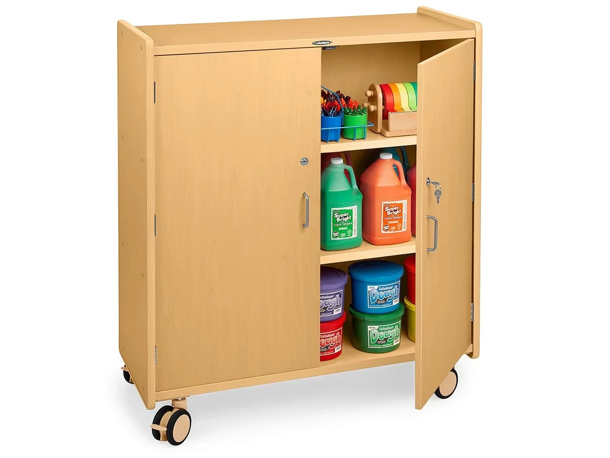 Flex-Space Jr.® Mobile 3-Shelf Locking Storage Cabinet - US 6838
