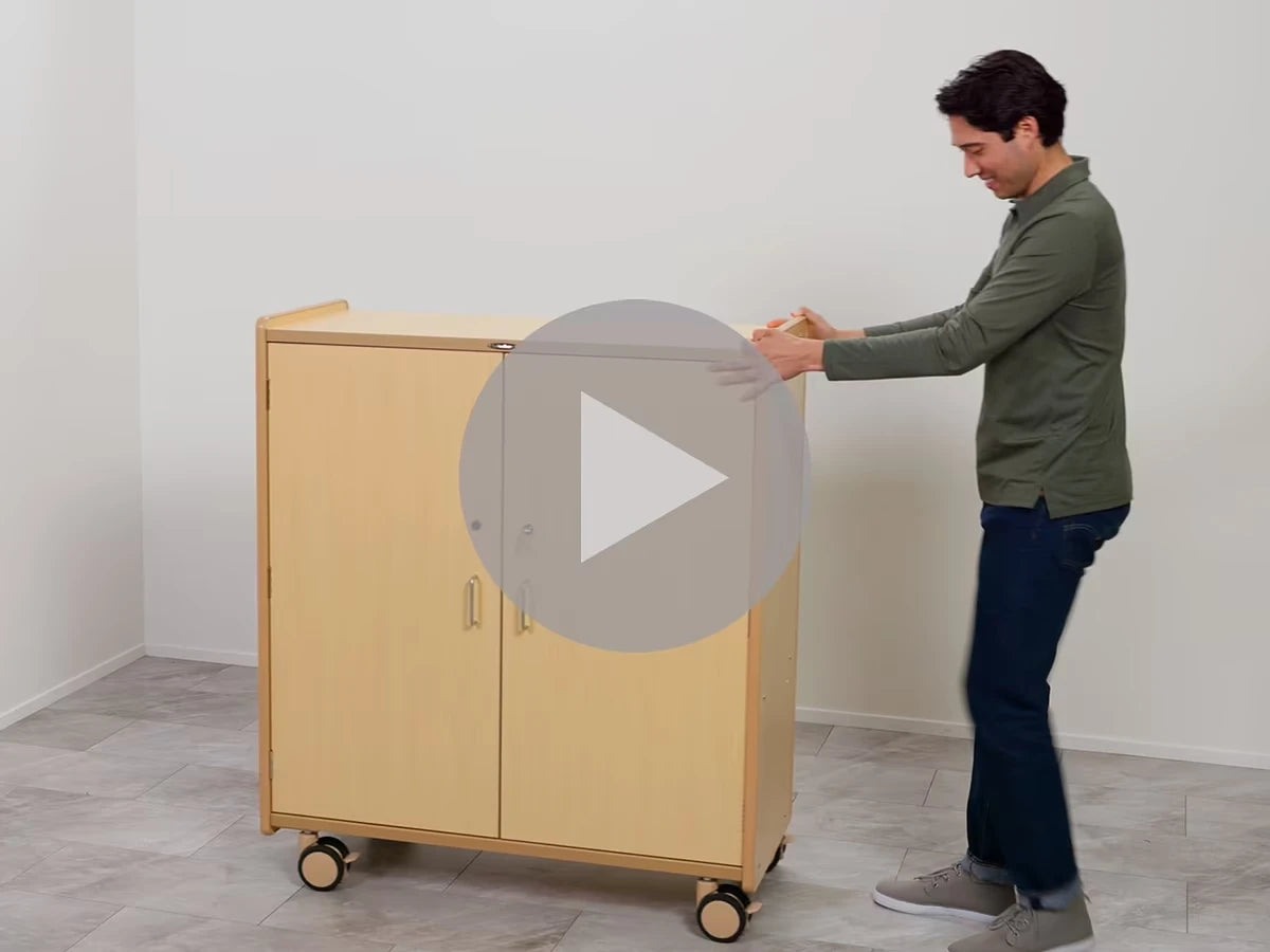 Flex-Space Jr.® Mobile 3-Shelf Locking Storage Cabinet - US 6838