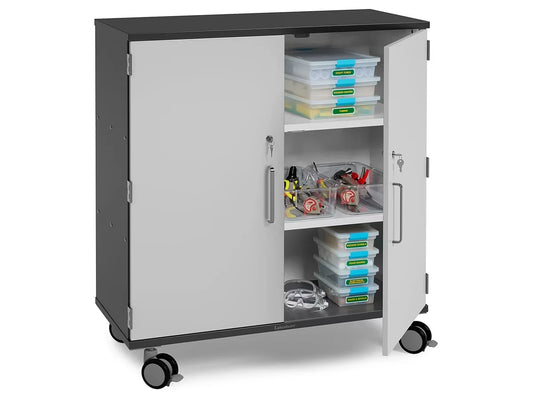 Modern Edge Mobile 3-Shelf Locking Storage Cabinet - US 8644