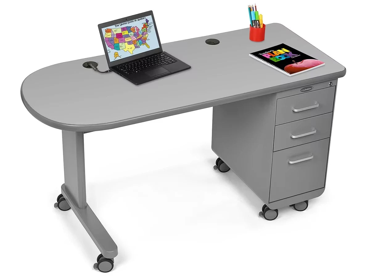Flex-Space Mobile Teacher Desk - Gray - US 6794
